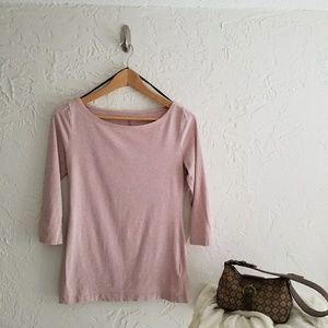 H&M Light Pink 3/4-Sleeve Tee